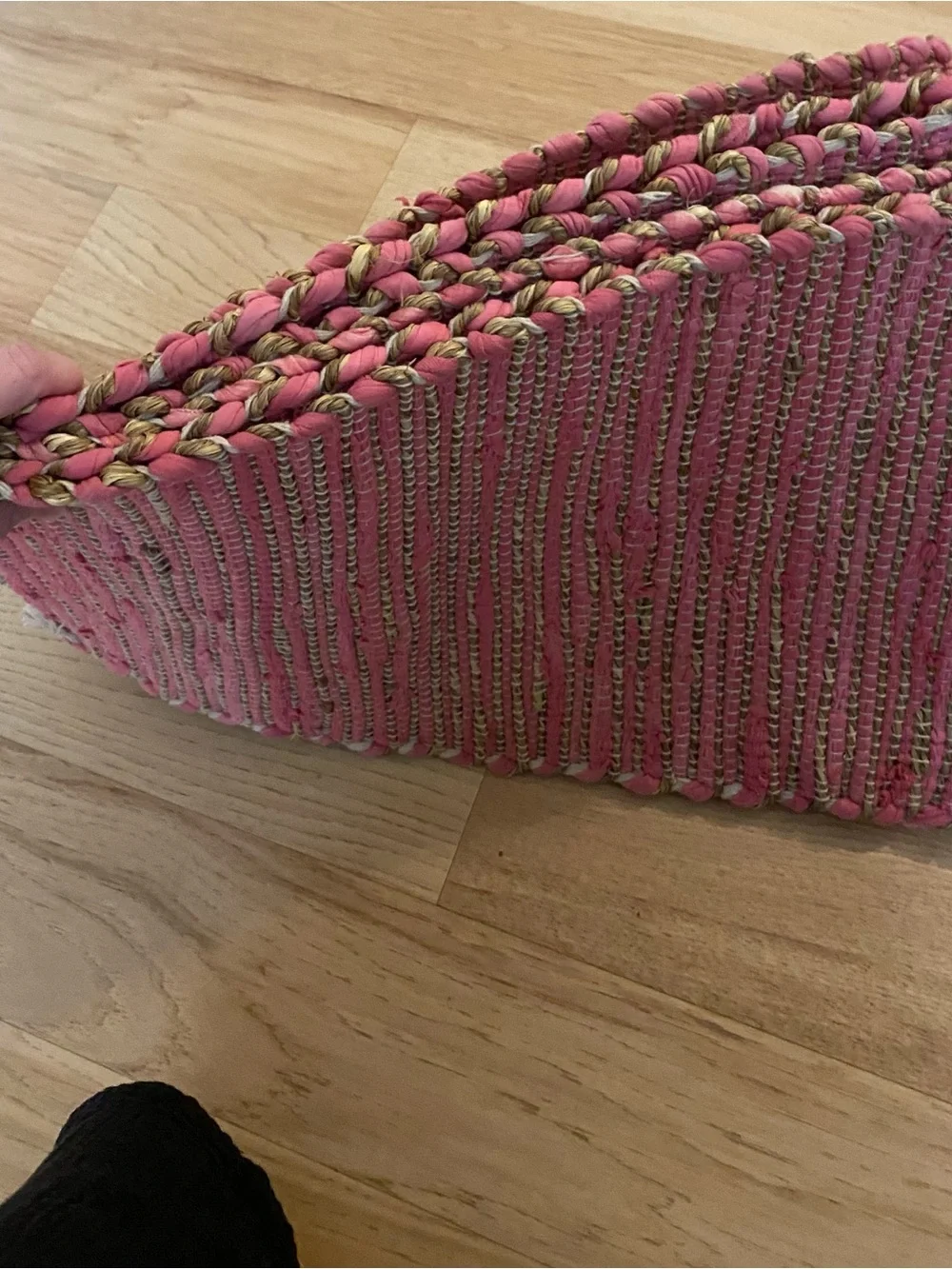 Rustic Pink & Jute Cord Rug Placemats Set of 6
